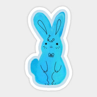 Blue Bunny Watercolor Sticker